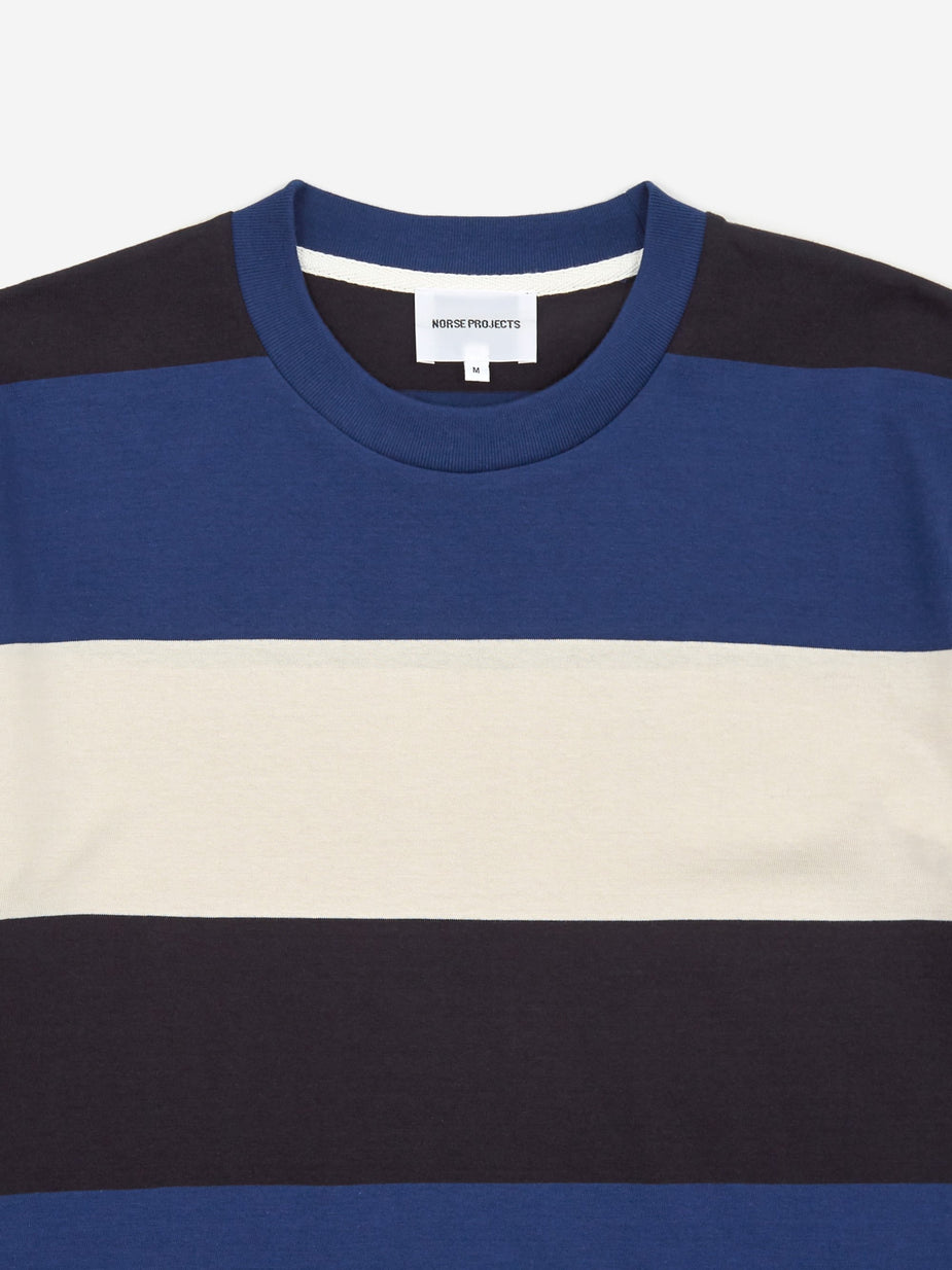 Norse Projects Norse Projects Johannes Border Stripe T-Shirt - Twilight Blue - Blue