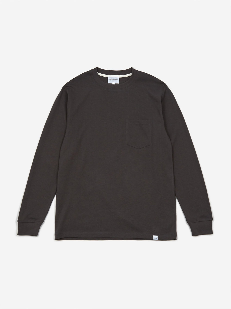 Norse Projects Norse Projects Johannes Pocket Longsleeve T-Shirt - Slate Grey - Grey