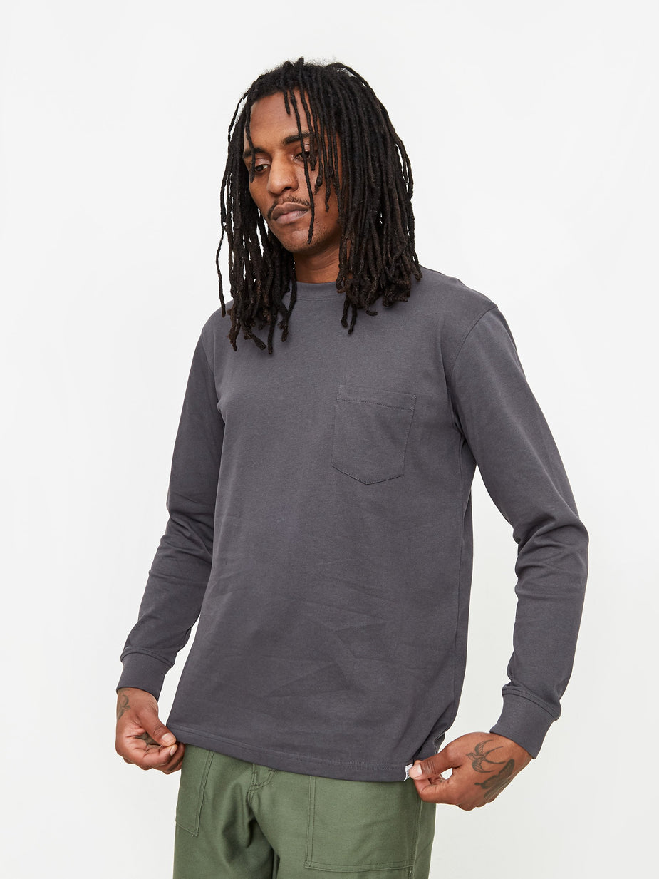 Norse Projects Norse Projects Johannes Pocket Longsleeve T-Shirt - Slate Grey - Grey