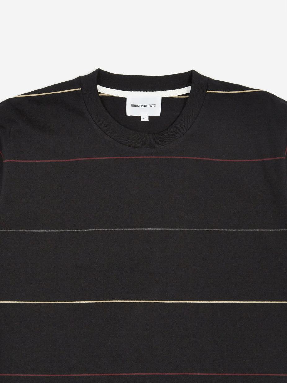 Norse Projects Norse Projects Johannes Thin Stripe T-Shirt - Black - Black