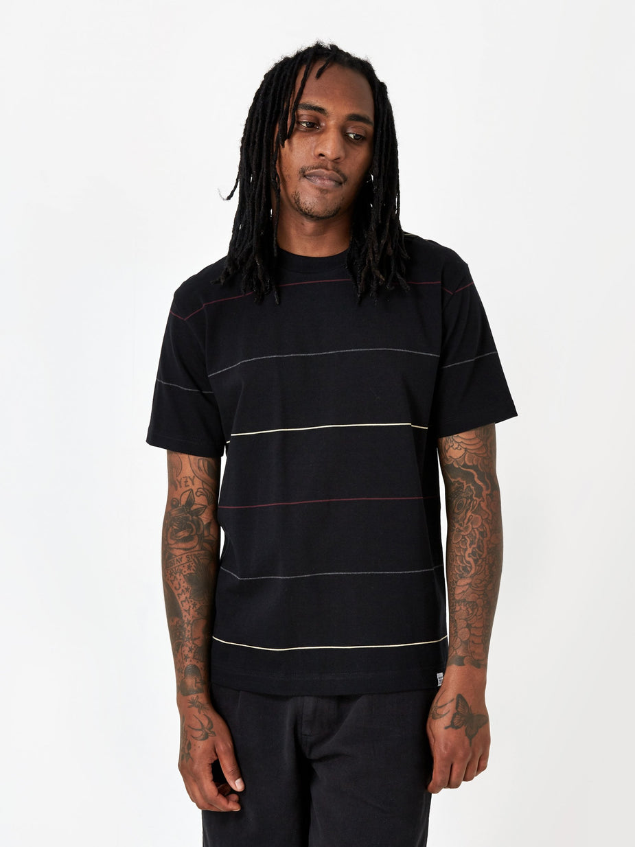 Norse Projects Norse Projects Johannes Thin Stripe T-Shirt - Black - Black