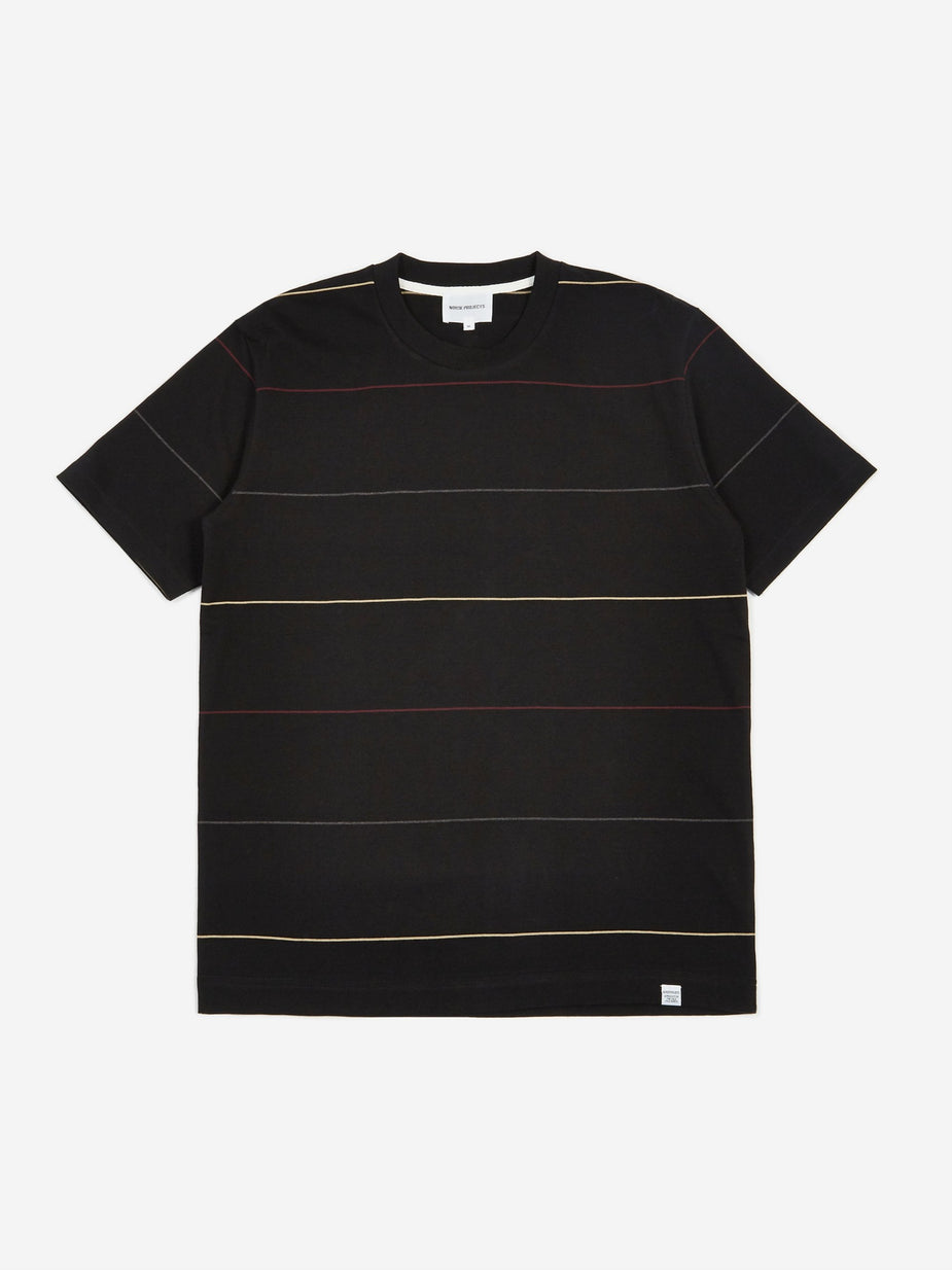 Norse Projects Norse Projects Johannes Thin Stripe T-Shirt - Black - Black