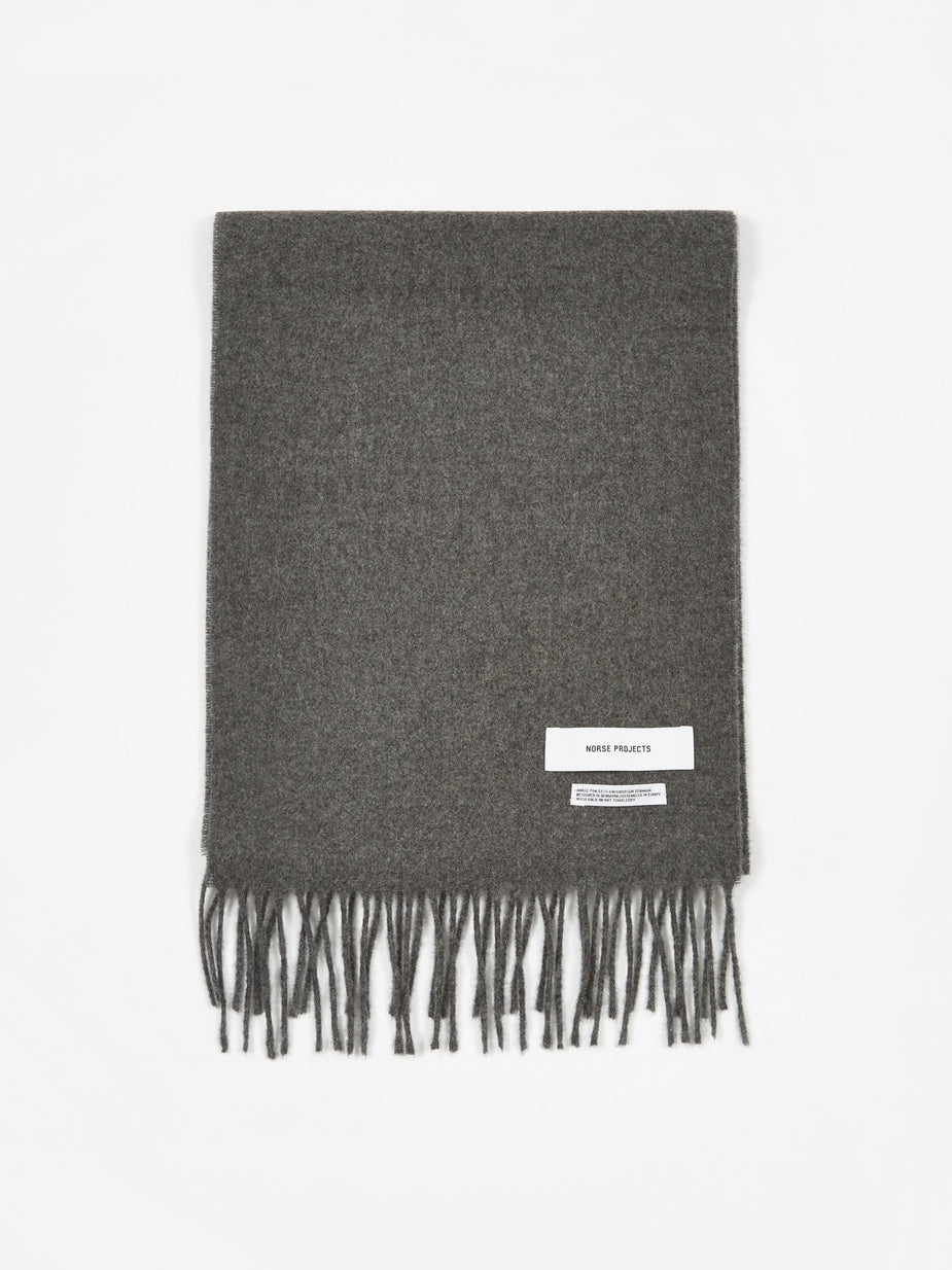 Norse Projects Norse Projects Lambswool Scarf - Charcoal Melange - Grey