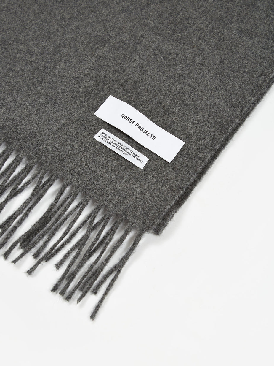 Norse Projects Norse Projects Lambswool Scarf - Charcoal Melange - Grey