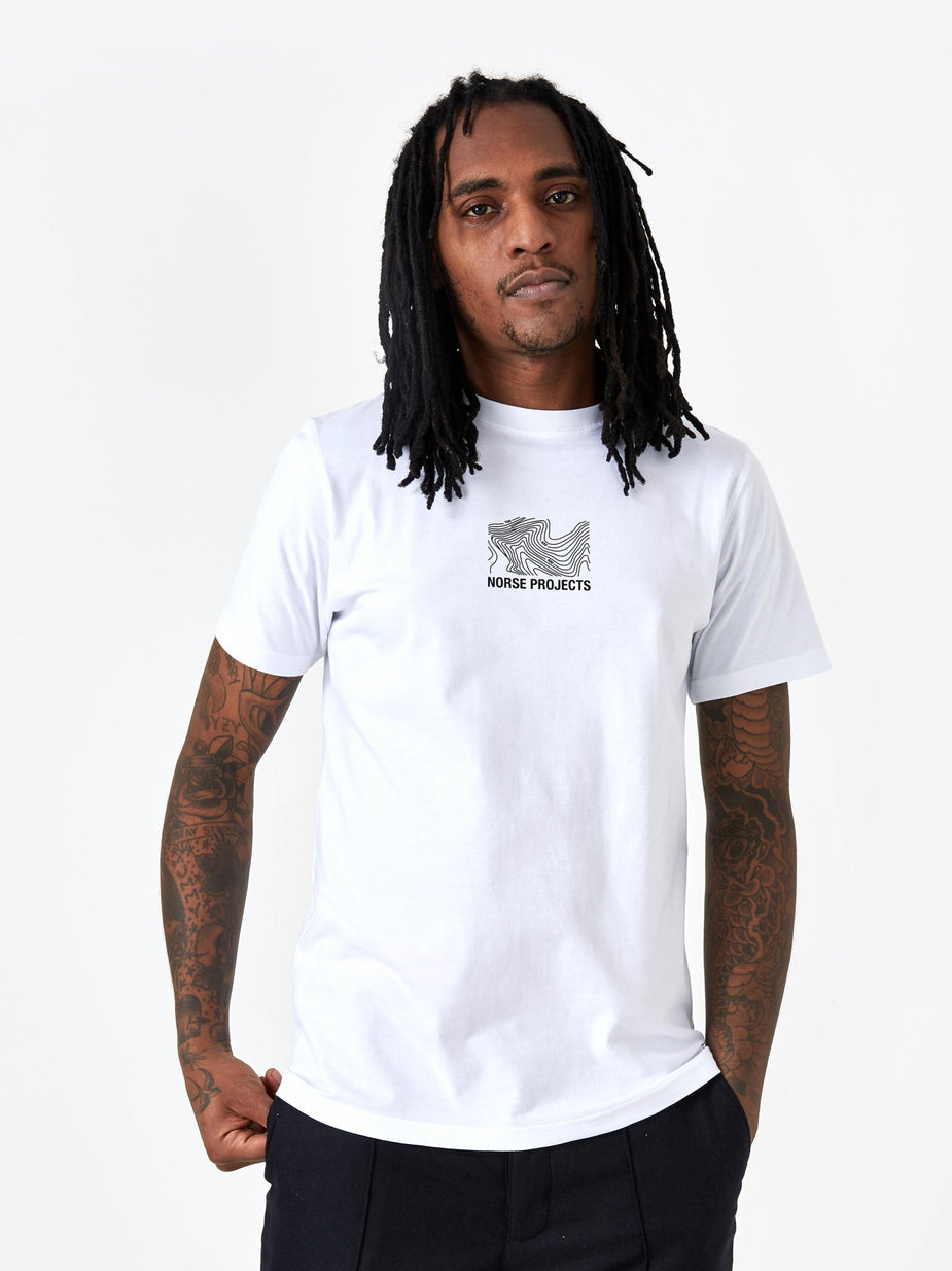 Norse Projects Norse Projects Niels Small Topo Logo T-Shirt - White - White