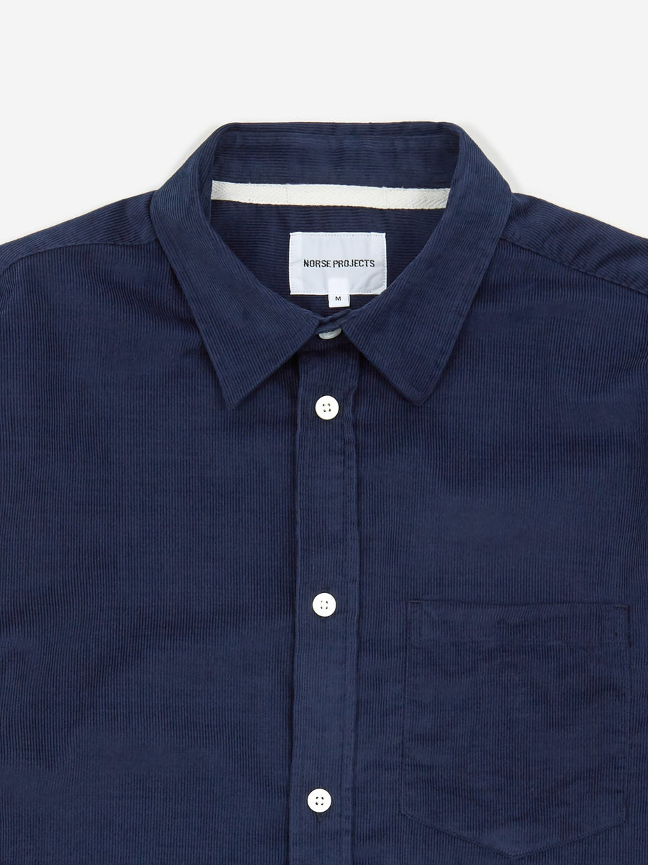 Norse Projects Norse Projects Osvald Corduroy Shirt - Navy - Blue