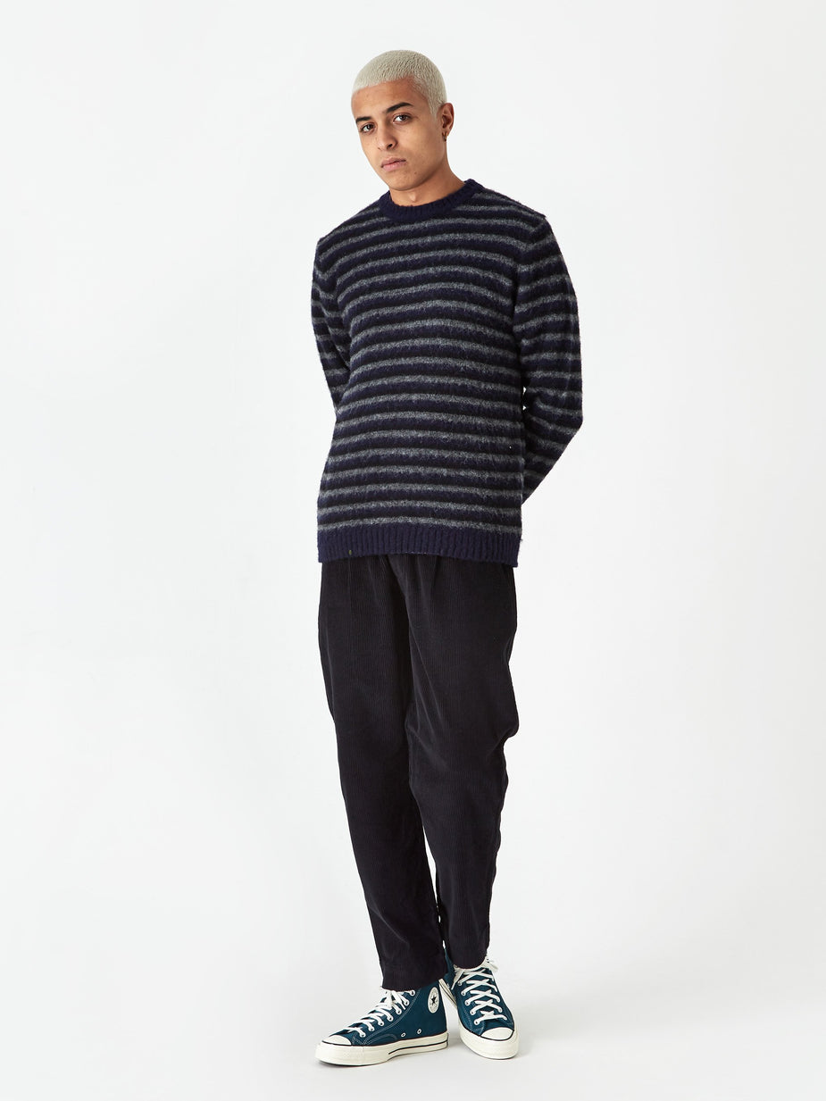 Norse Projects Norse Projects Sigfred Brushed Stripe Jumper - Dark Navy - Blue
