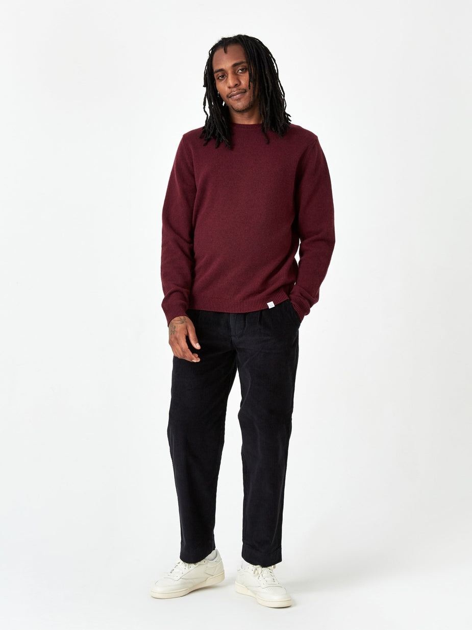 Norse Projects Norse Projects Sigfred Lambswool Jumper - Mulberry Red - Red