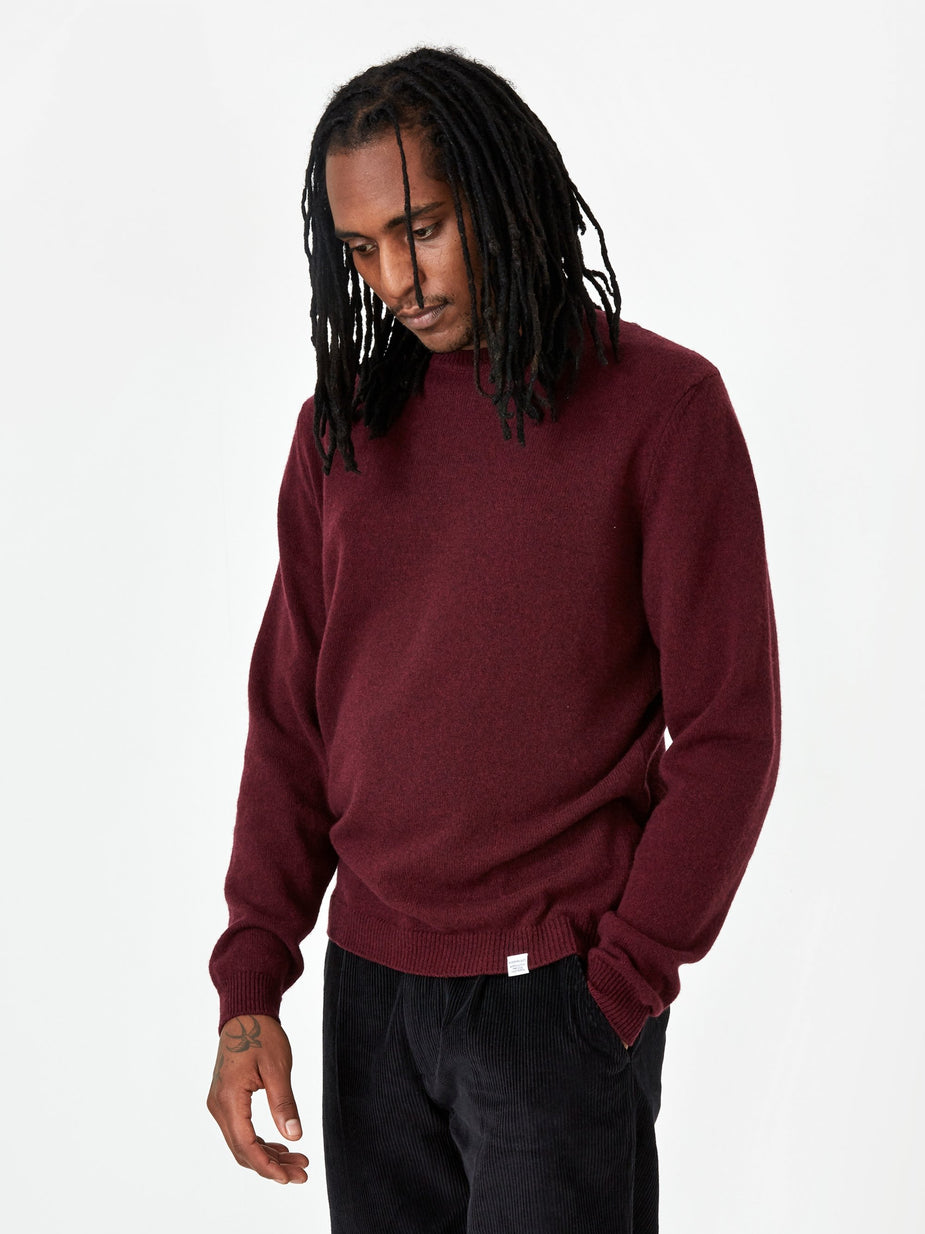 Norse Projects Norse Projects Sigfred Lambswool Jumper - Mulberry Red - Red
