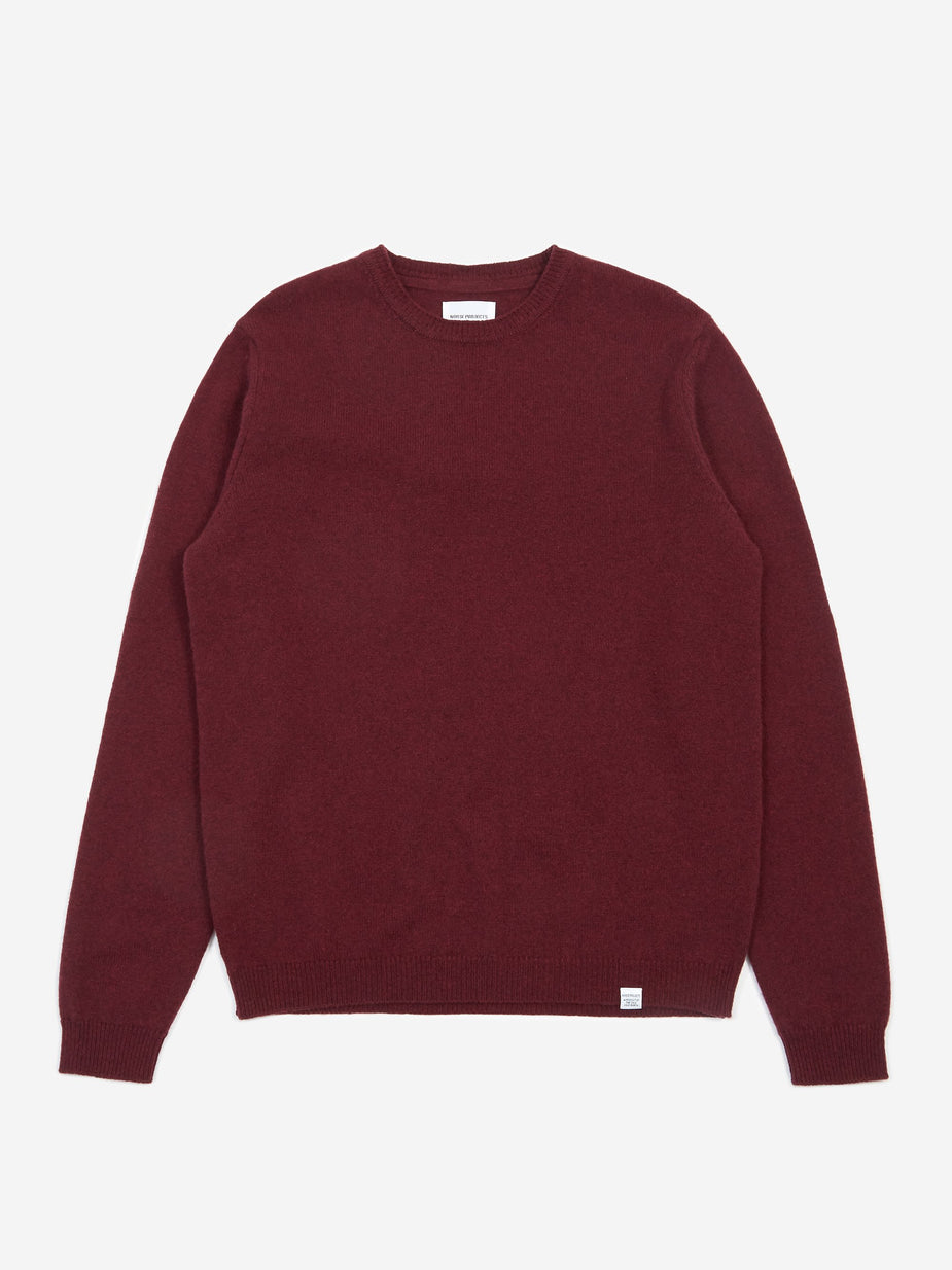 Norse Projects Norse Projects Sigfred Lambswool Jumper - Mulberry Red - Red