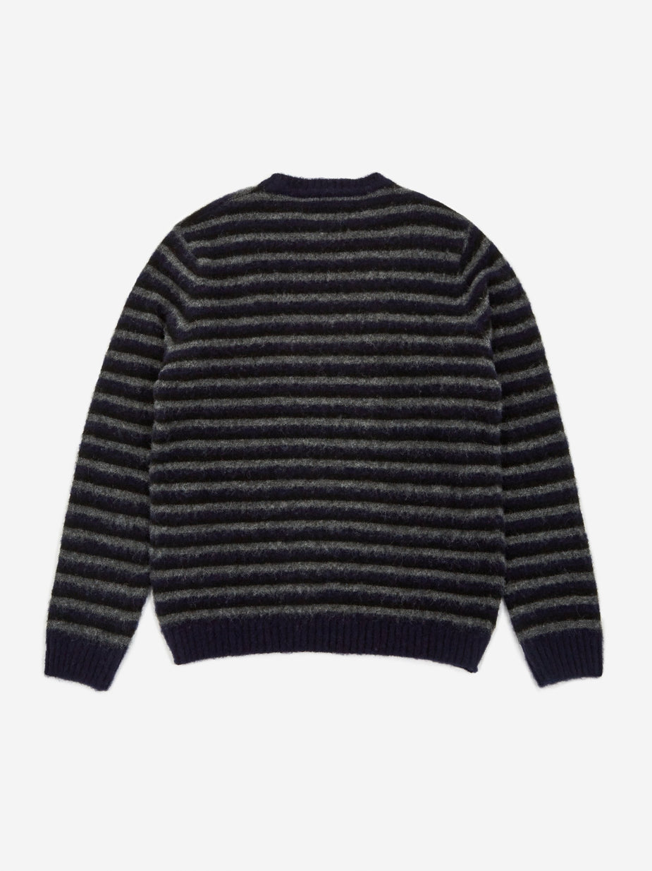 Norse Projects Norse Projects Sigfred Brushed Stripe Jumper - Dark Navy - Blue