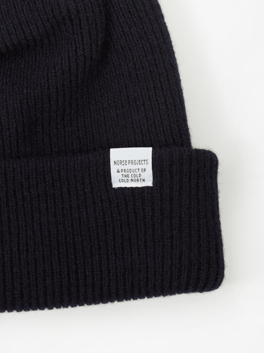 Norse Projects Norse Projects Norse Beanie - Dark Navy - Blue