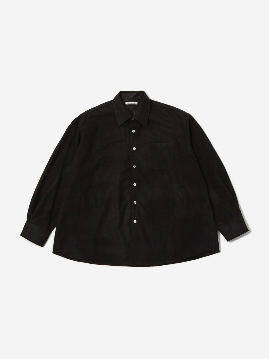 Our Legacy Our Legacy Borrowed Shirt - Black Wool - Black