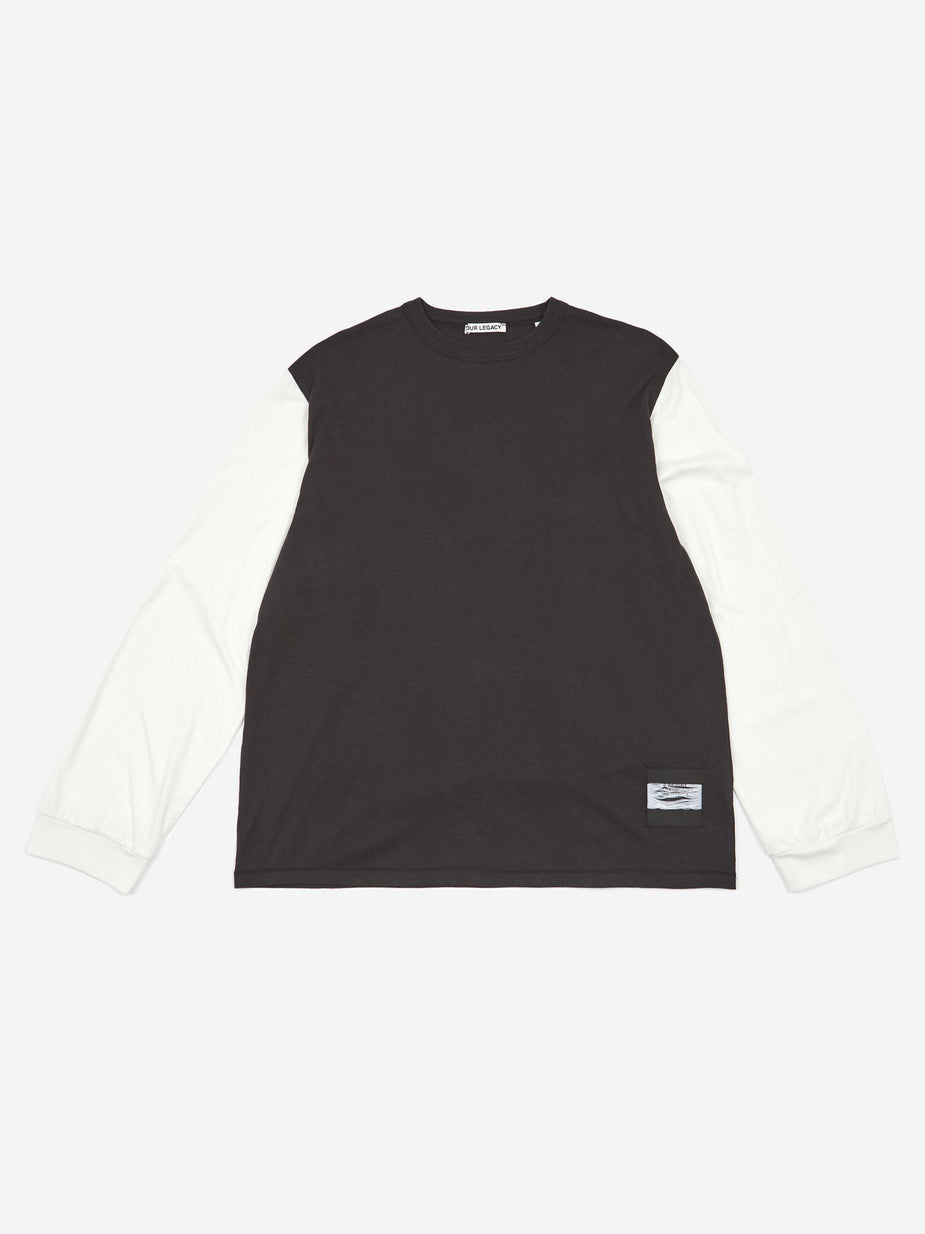 Our Legacy Our Legacy Cuffed Longsleeve T-Shirt - Black/White - Black