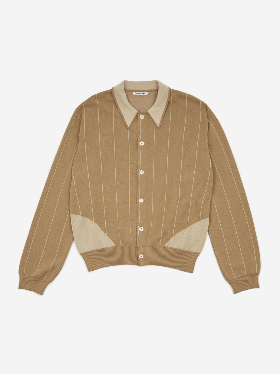 Our Legacy Our Legacy Evening Polo Shirt - Beige Stripe - Neutrals