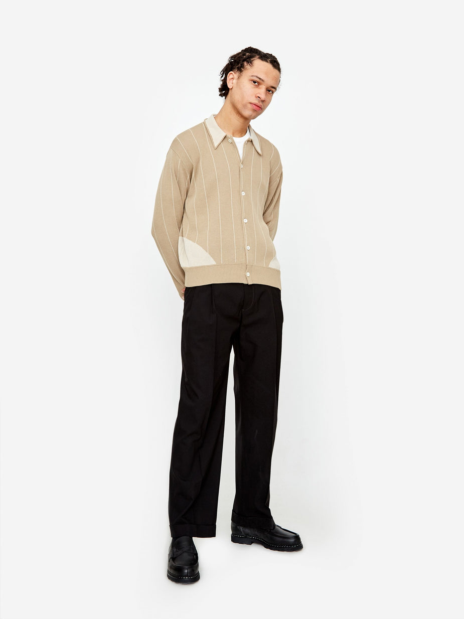 Our Legacy Our Legacy Evening Polo Shirt - Beige Stripe - Neutrals