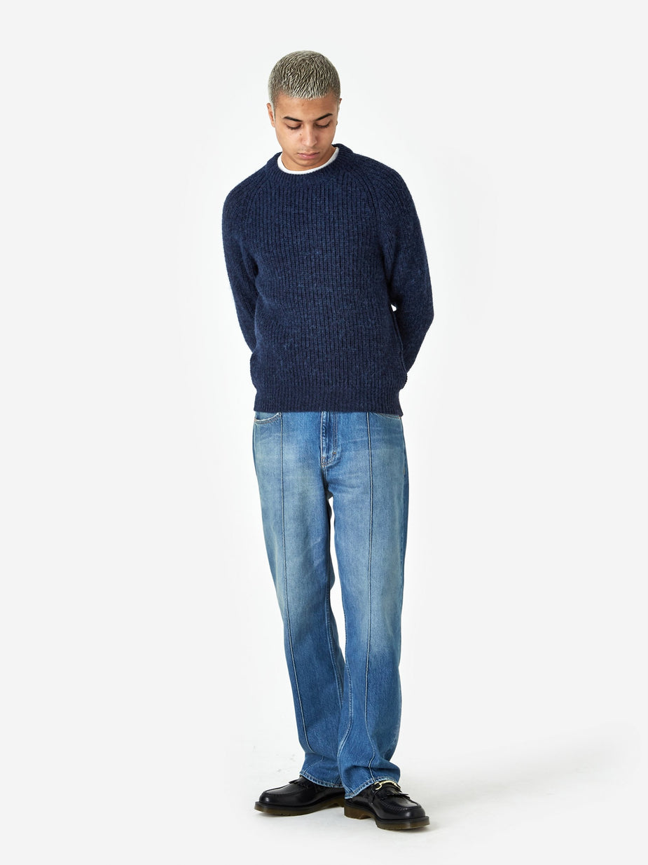 Our Legacy Our Legacy Heavy Chunk Raglan Jumper - Fuzzy Deep Sea - Other