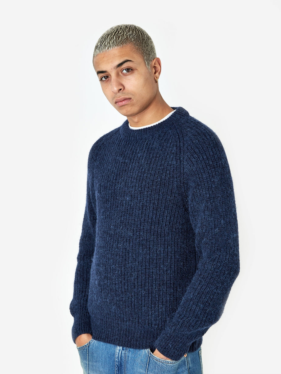 Our Legacy Our Legacy Heavy Chunk Raglan Jumper - Fuzzy Deep Sea - Other