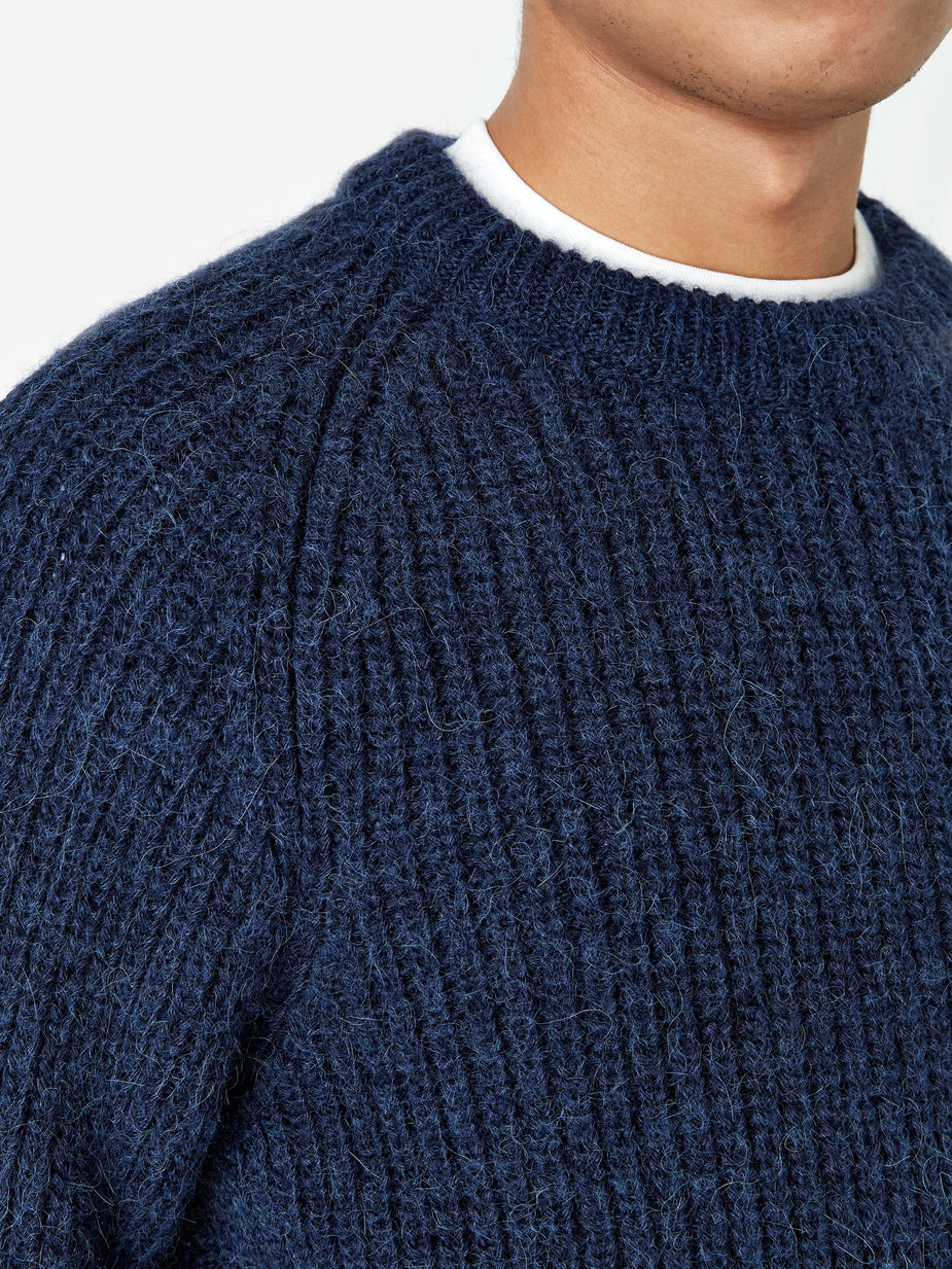 Our Legacy Our Legacy Heavy Chunk Raglan Jumper - Fuzzy Deep Sea - Other