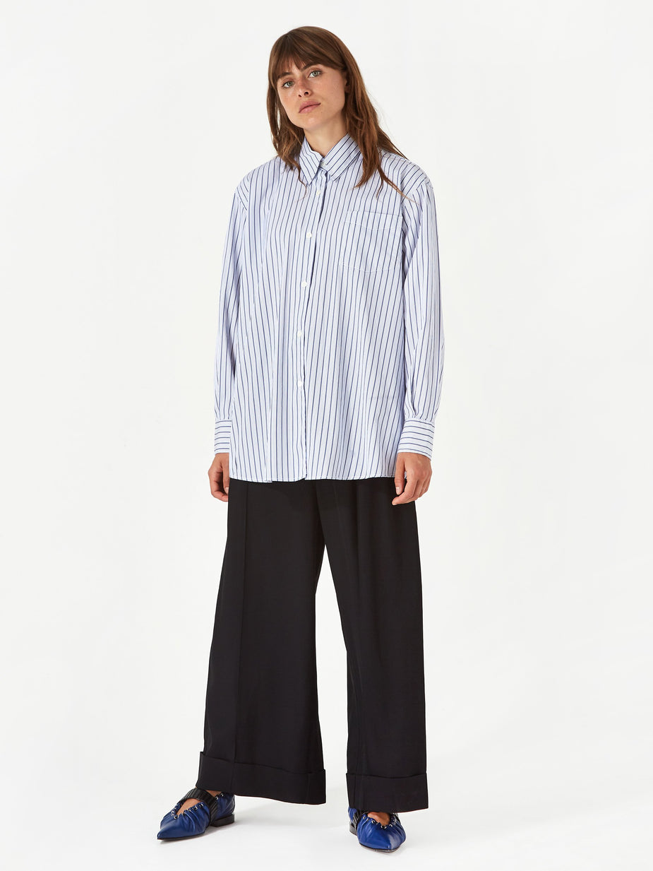 Our Legacy Our Legacy Lend Shirt - Blue Stripe - Blue