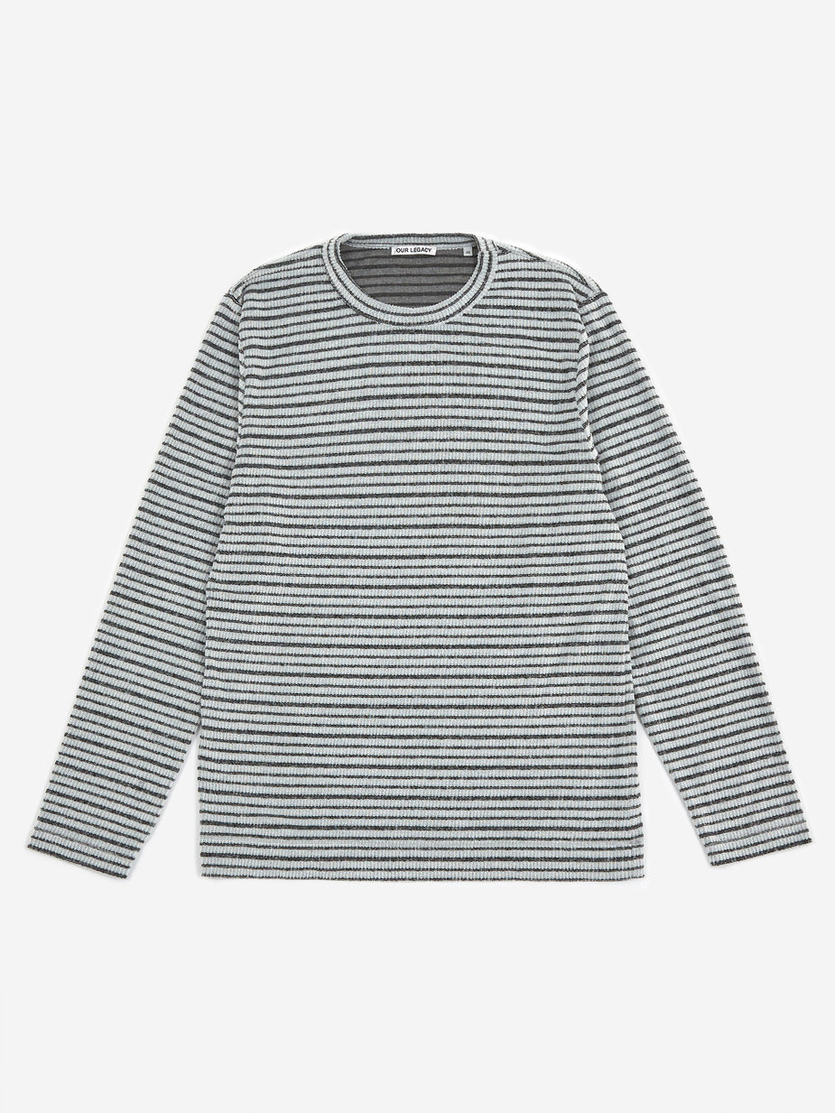Our Legacy Our Legacy Regular Longsleeve T-Shirt - Metal Stripe - Grey