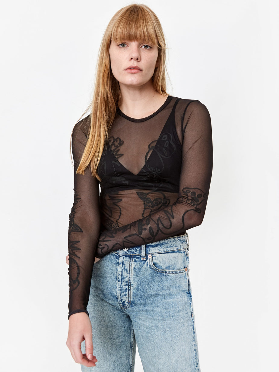 Our Legacy Our Legacy Super Slim Jersey Longsleeve Top - Roads Print - Other