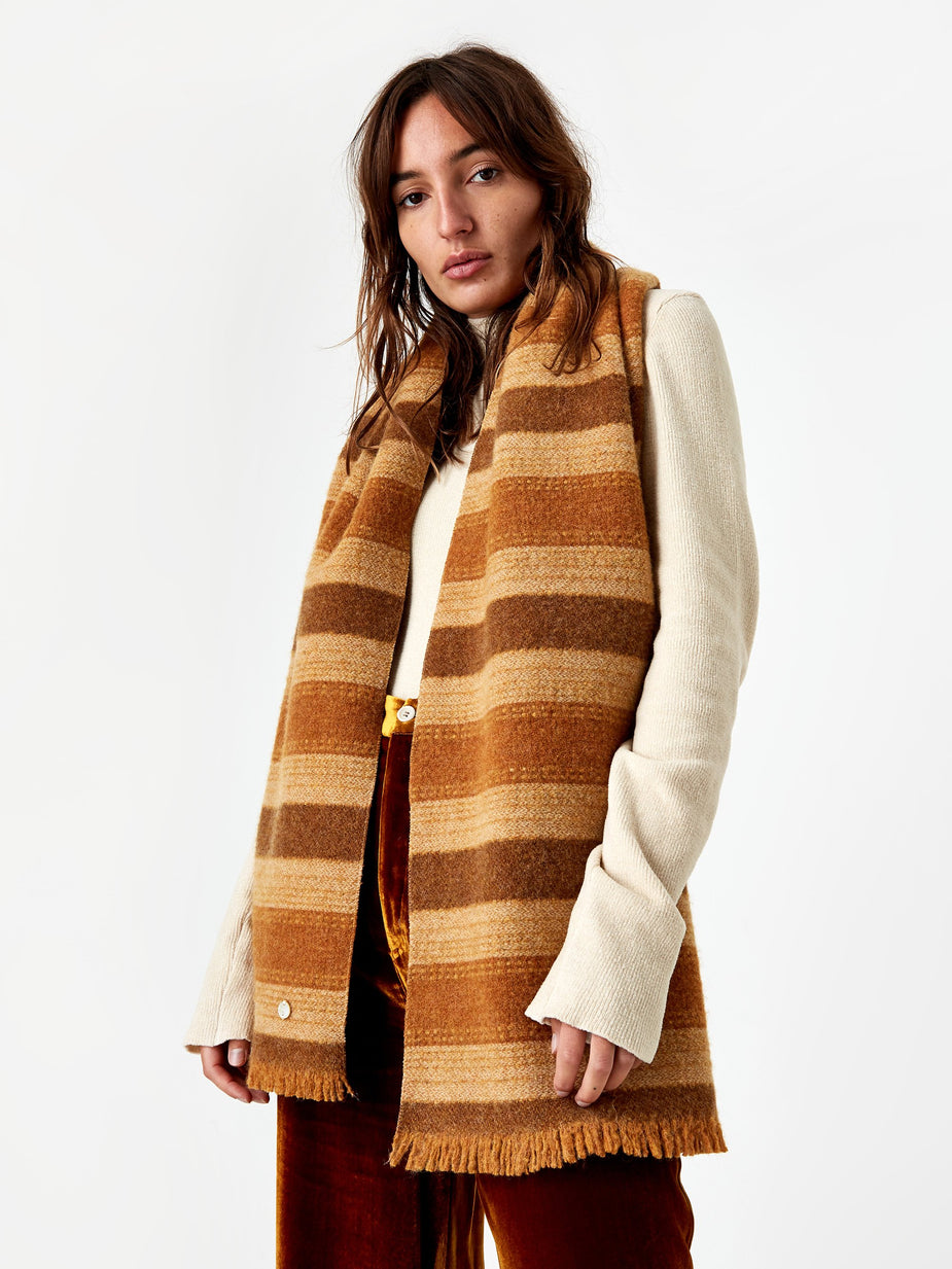 Our Legacy Our Legacy Wool Scarf - Brown Stripe - Brown