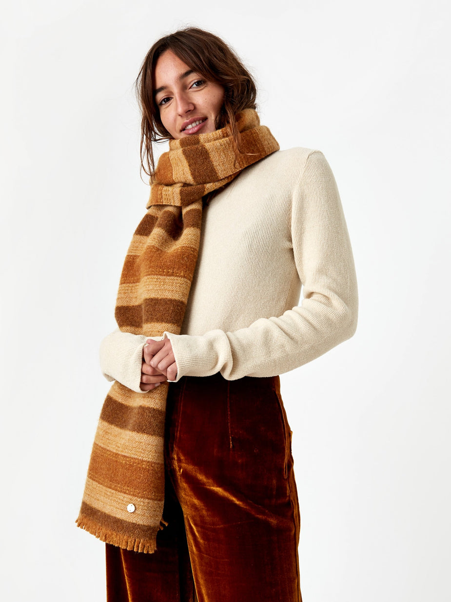 Our Legacy Our Legacy Wool Scarf - Brown Stripe - Brown
