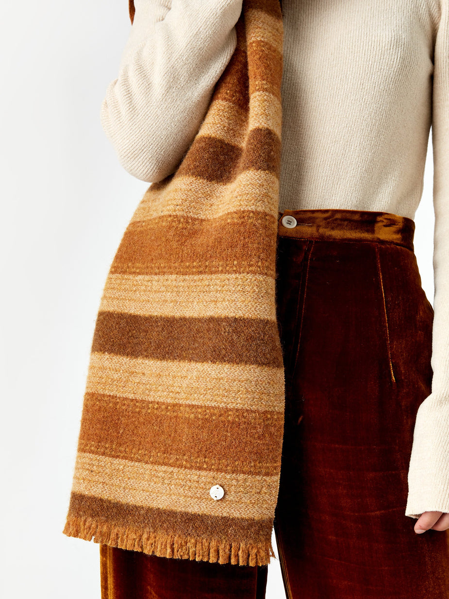 Our Legacy Our Legacy Wool Scarf - Brown Stripe - Brown