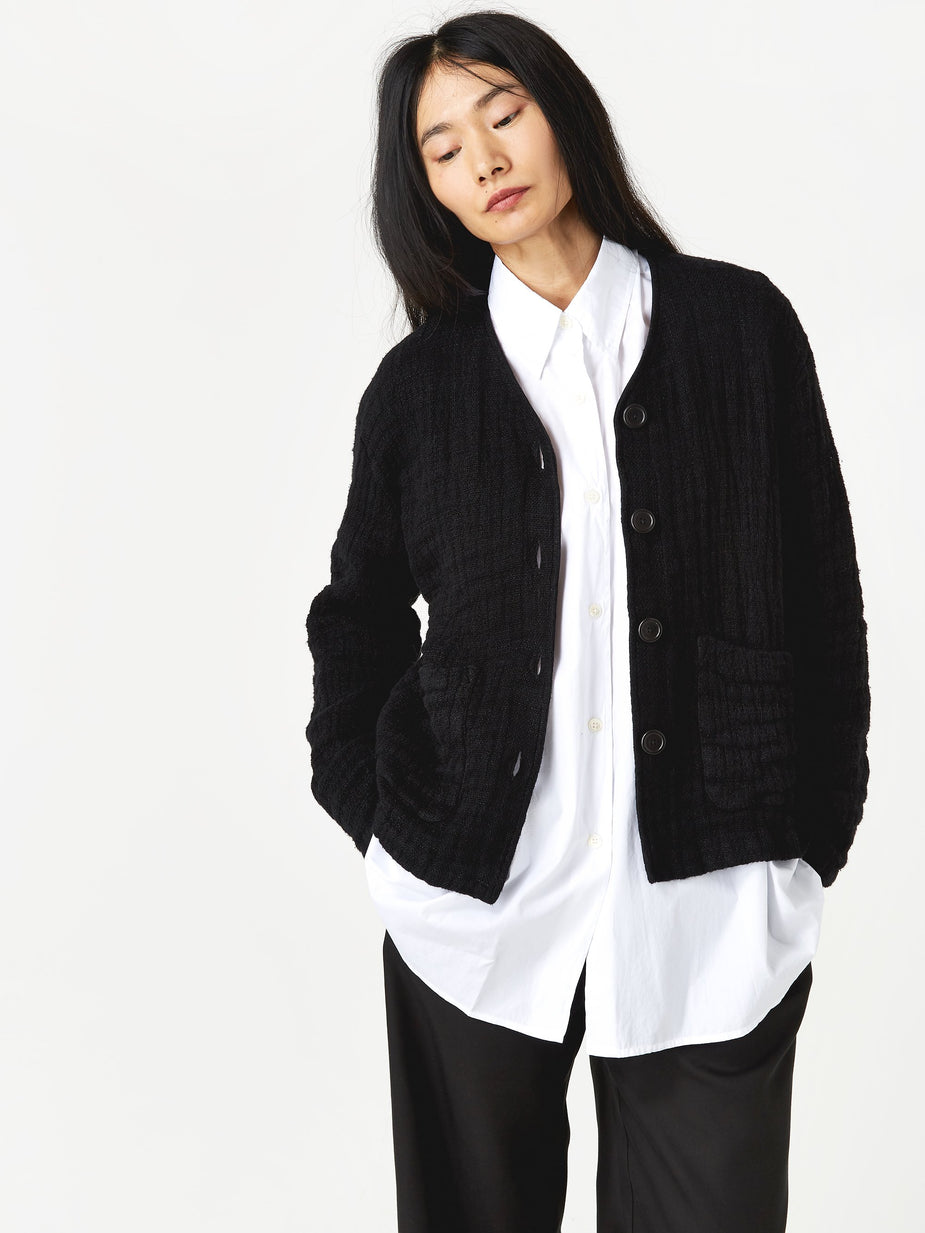 Our Legacy Our Legacy Weave Cardigan - Black - Black