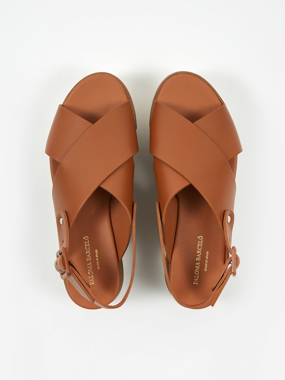 Paloma Barcelo Paloma Barcelo Echo Platform Sandal - Tan - Orange
