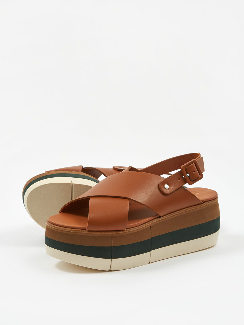 Paloma Barcelo Paloma Barcelo Echo Platform Sandal - Tan - Orange