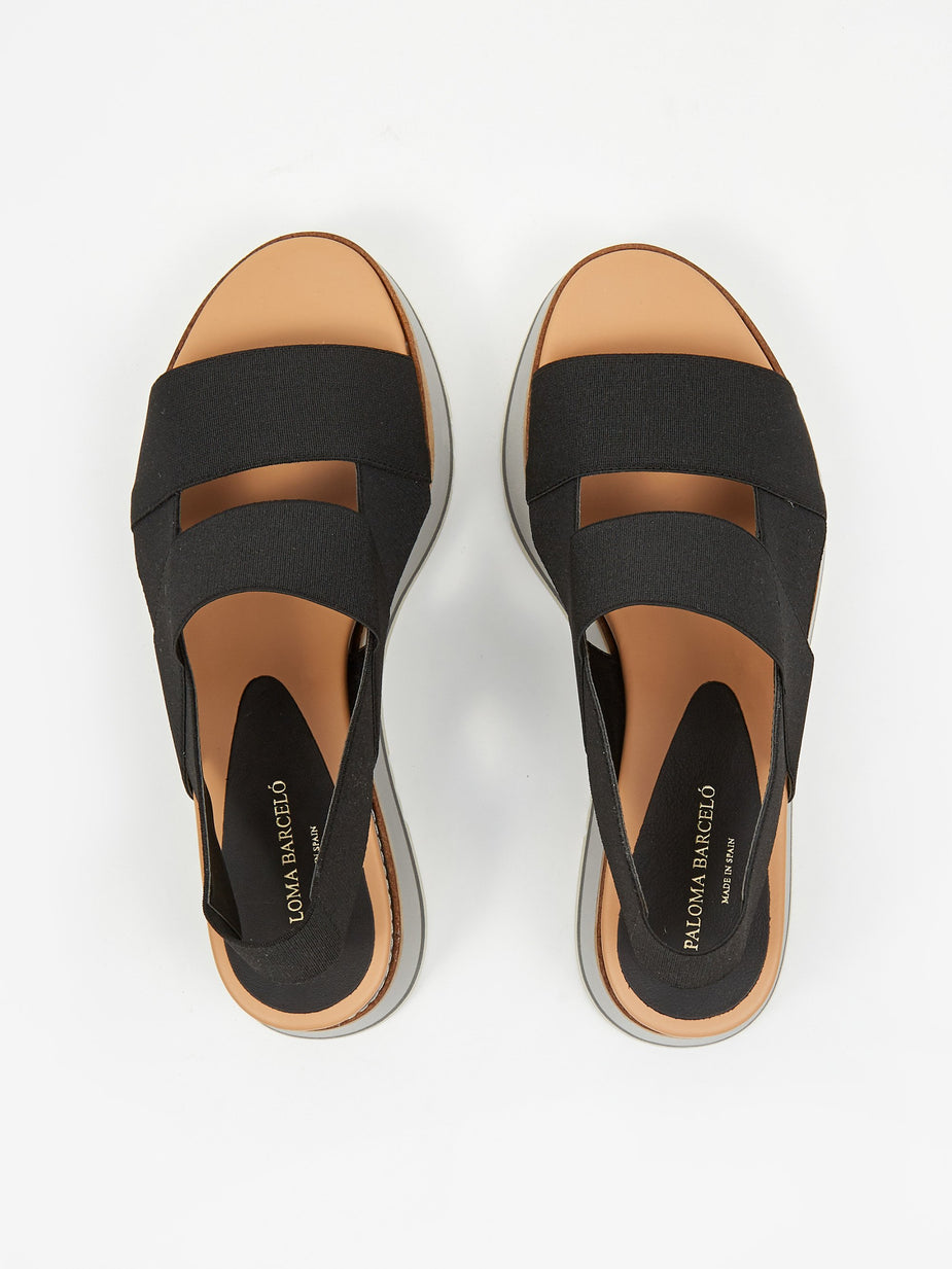 Paloma Barcelo Paloma Barcelo Trinidad Elastic Platform Sandal - Black - Black