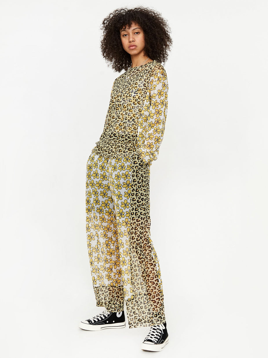 Perks & Mini Perks & Mini Boxed Kissing Frogs Mesh Longsleeve Top - Animal Daisies - Animal Print