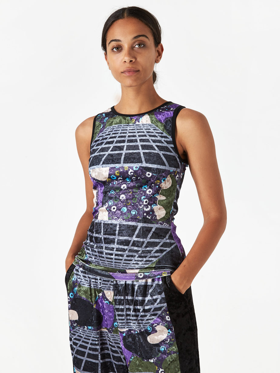 Perks & Mini PAM Perks And Mini Far Far Away Velvet Tank Top - Cosmic Camo Print - Camo