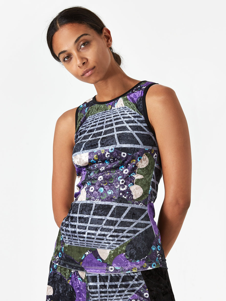 Perks & Mini PAM Perks And Mini Far Far Away Velvet Tank Top - Cosmic Camo Print - Camo