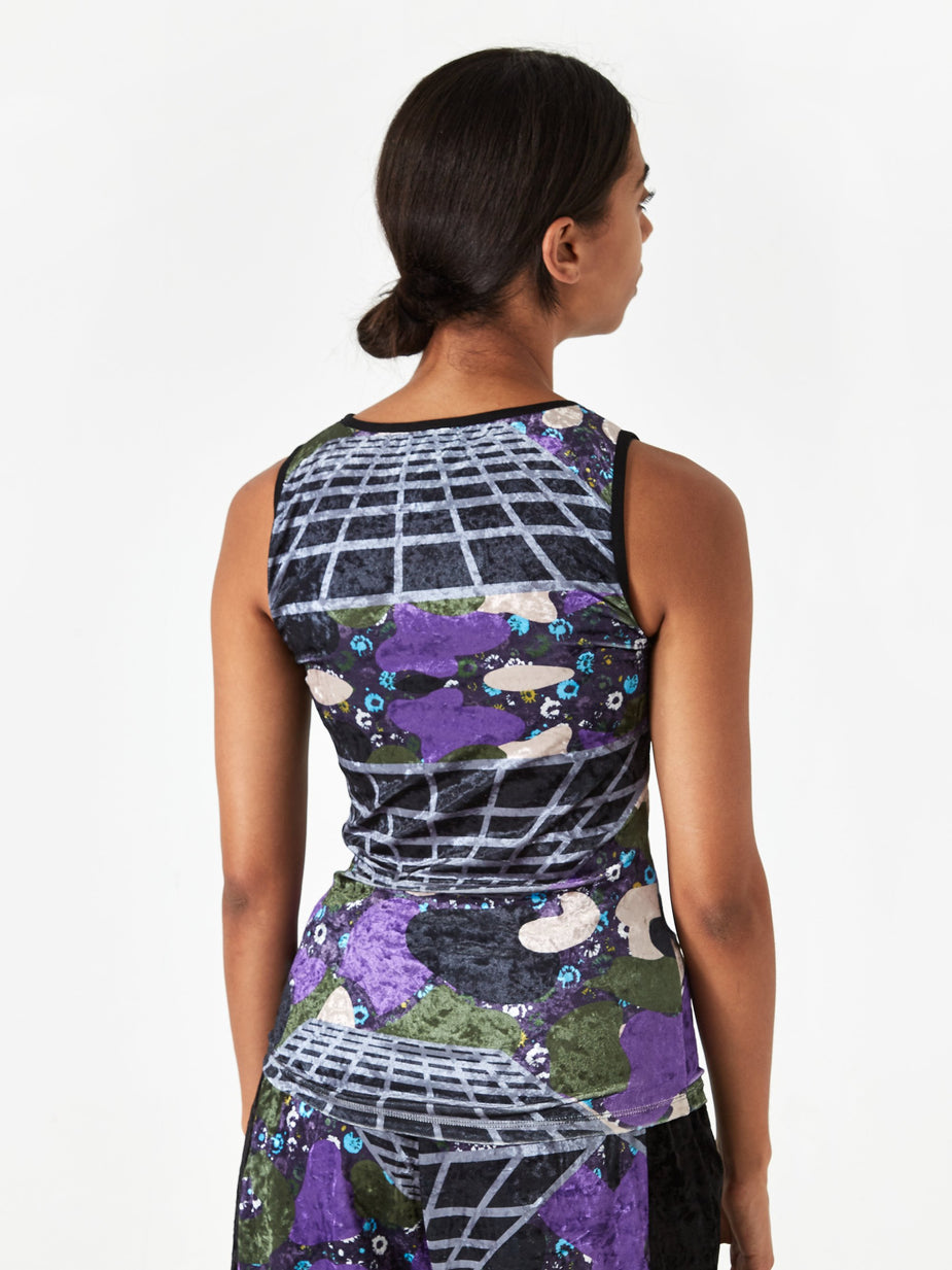 Perks & Mini PAM Perks And Mini Far Far Away Velvet Tank Top - Cosmic Camo Print - Camo