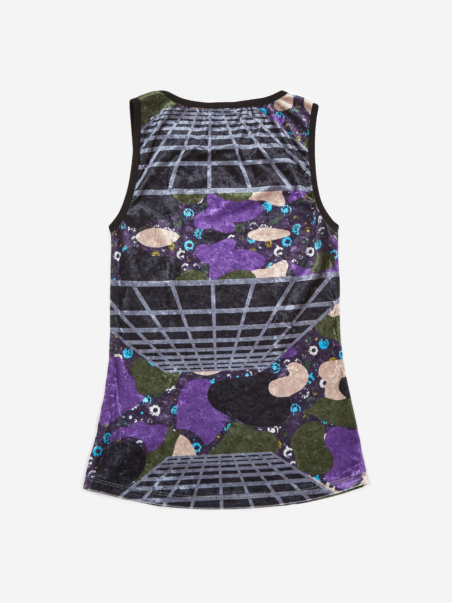 Perks & Mini PAM Perks And Mini Far Far Away Velvet Tank Top - Cosmic Camo Print - Camo