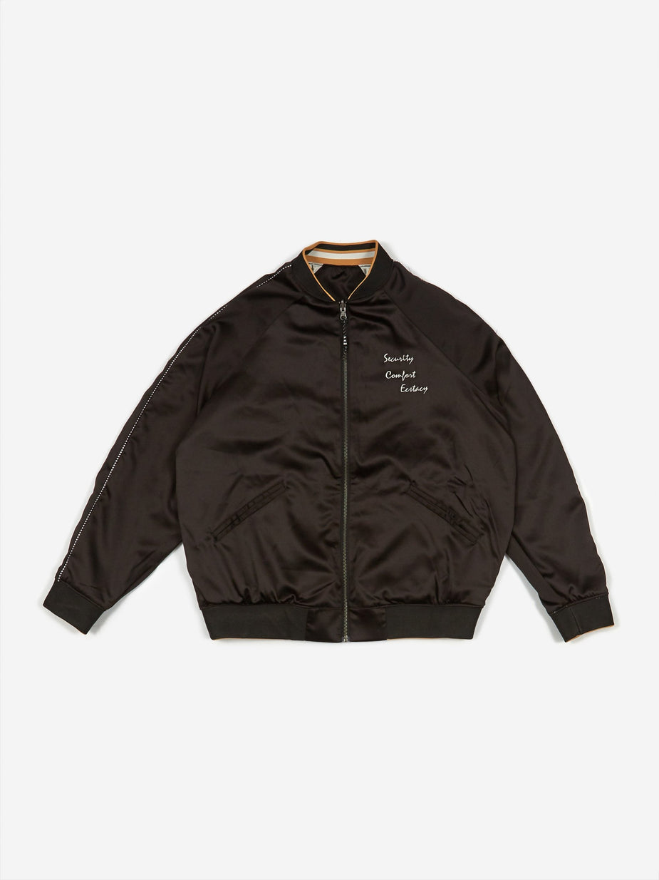 Perks & Mini Perks & Mini Reversible Satin Jacket - Black Shadow - Black