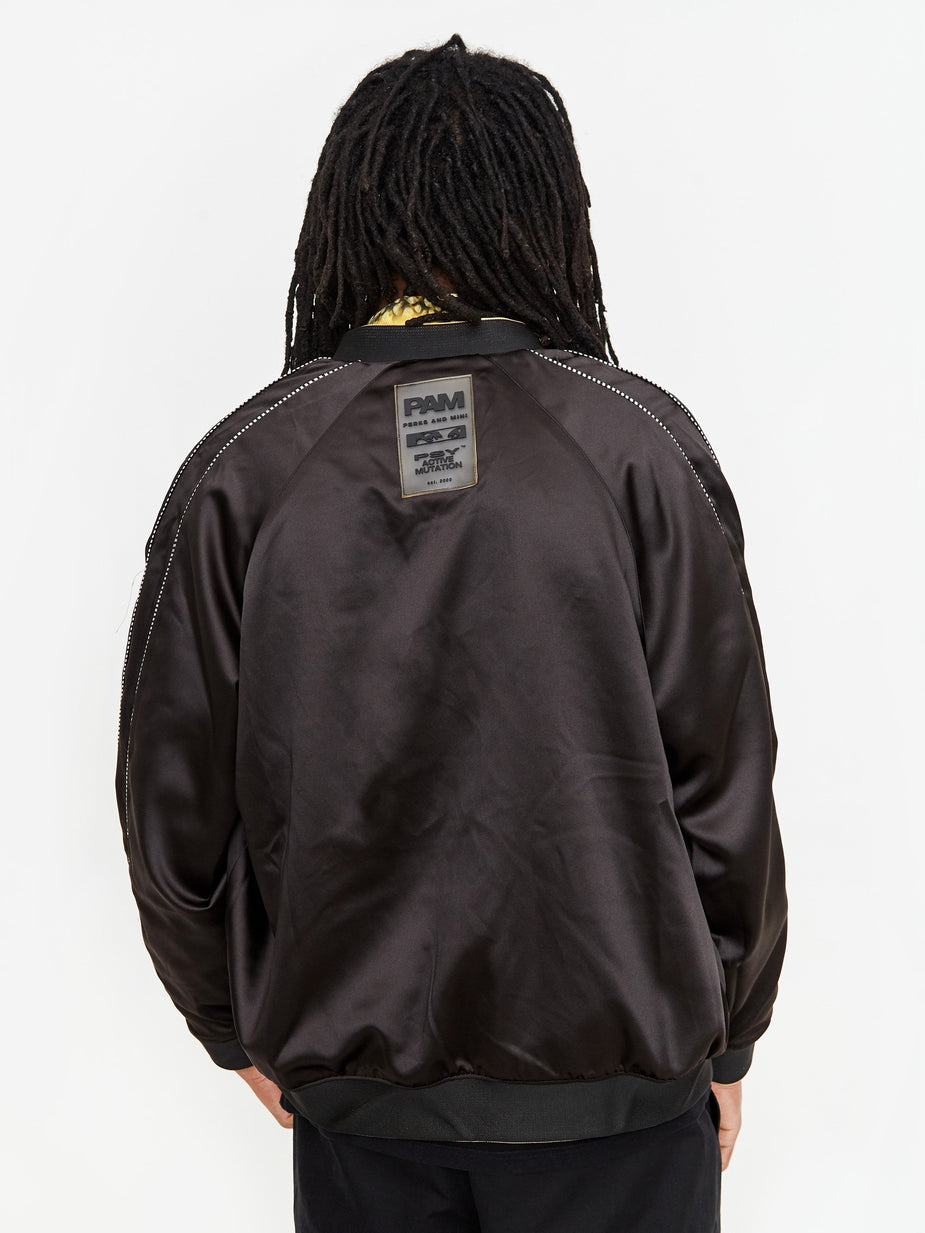 Perks & Mini Perks & Mini Reversible Satin Jacket - Black Shadow - Black