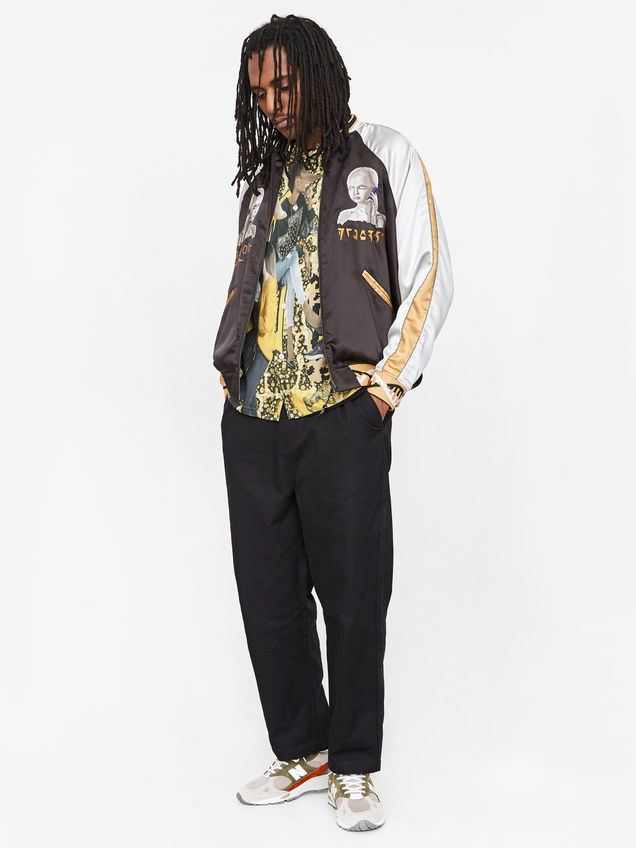 Perks & Mini Perks & Mini Reversible Satin Jacket - Black Shadow - Black