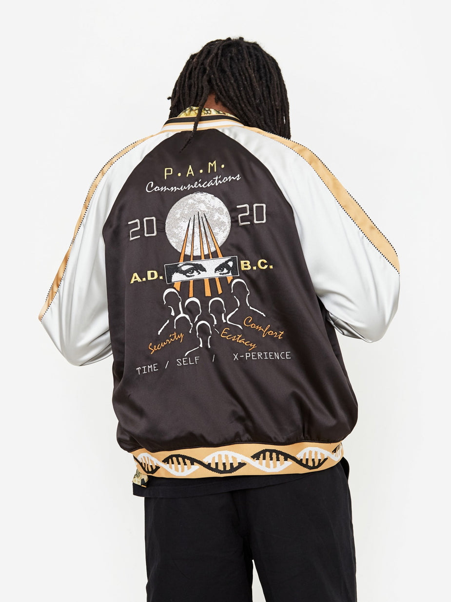 Perks & Mini Perks & Mini Reversible Satin Jacket - Black Shadow - Black