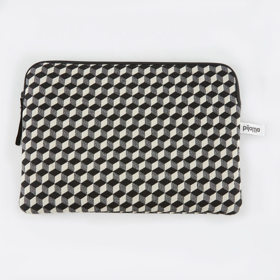 Pijama Pijama Zip Case for Macbook 12 & 13 Pro - Optical Check - Grey