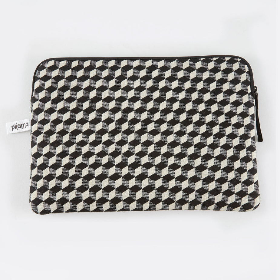 Pijama Pijama Zip Case for Macbook 12 & 13 Pro - Optical Check - Grey