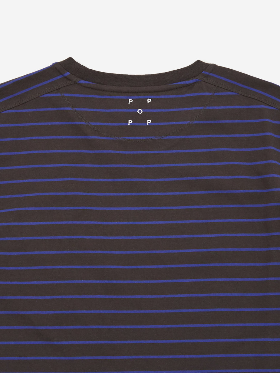 Pop Trading Company Pop Trading Company Casper Stripe Pocket T-Shirt - Black/Grape - Black