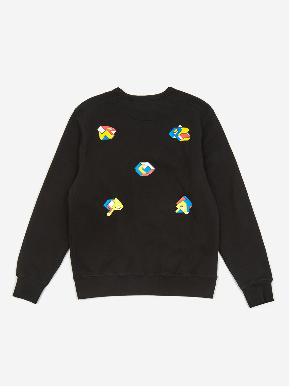 Pop Trading Company Pop Trading Company Delta Crewneck Sweatshirt - Black - Black