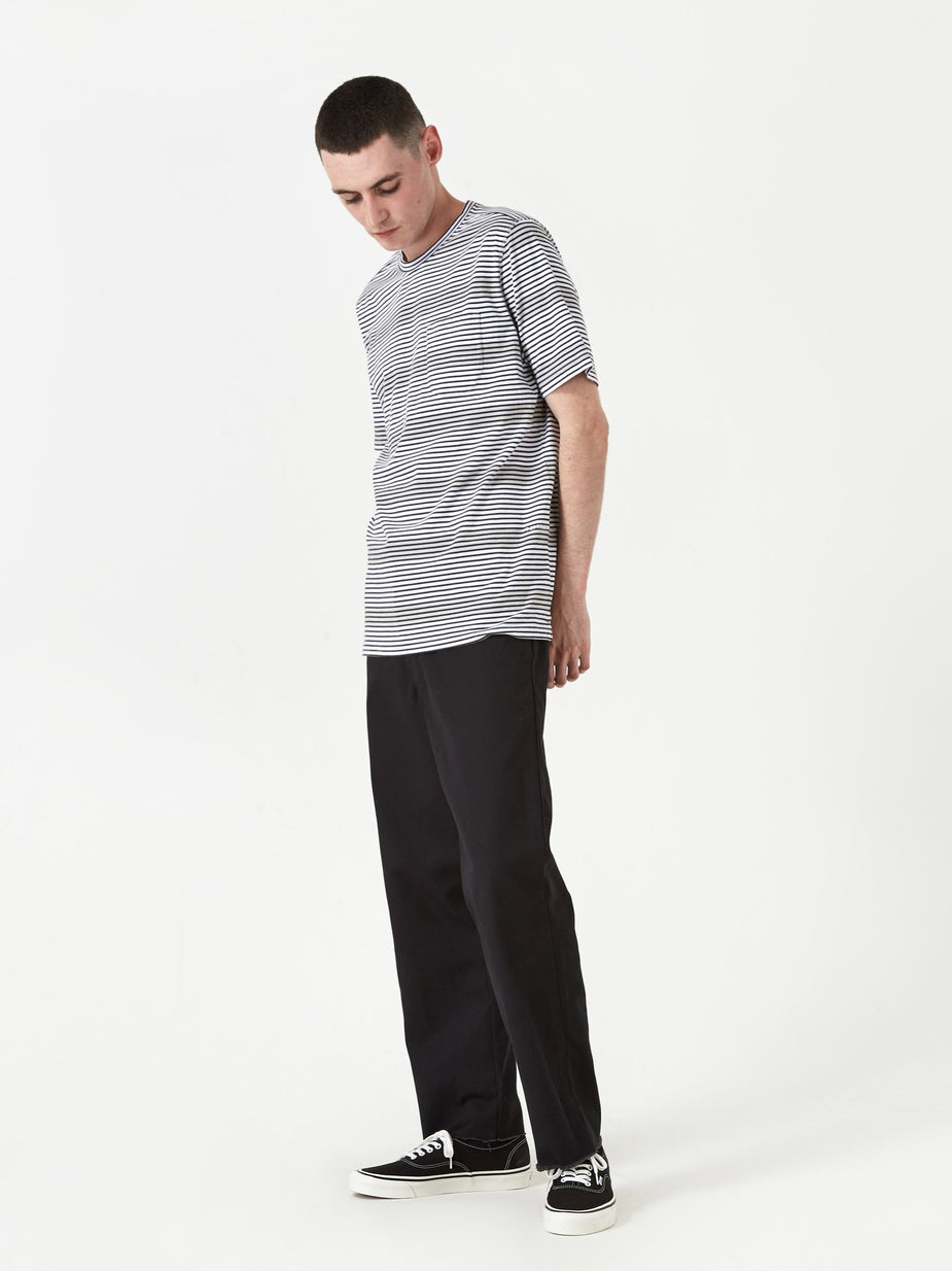 Pop Trading Company Pop Trading Company Hard Stripe T-Shirt - Anthracite/White - White