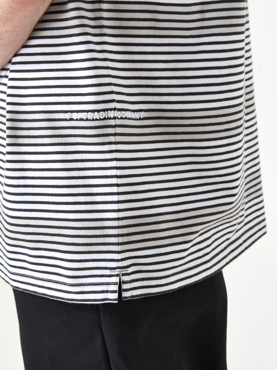 Pop Trading Company Pop Trading Company Hard Stripe T-Shirt - Anthracite/White - White