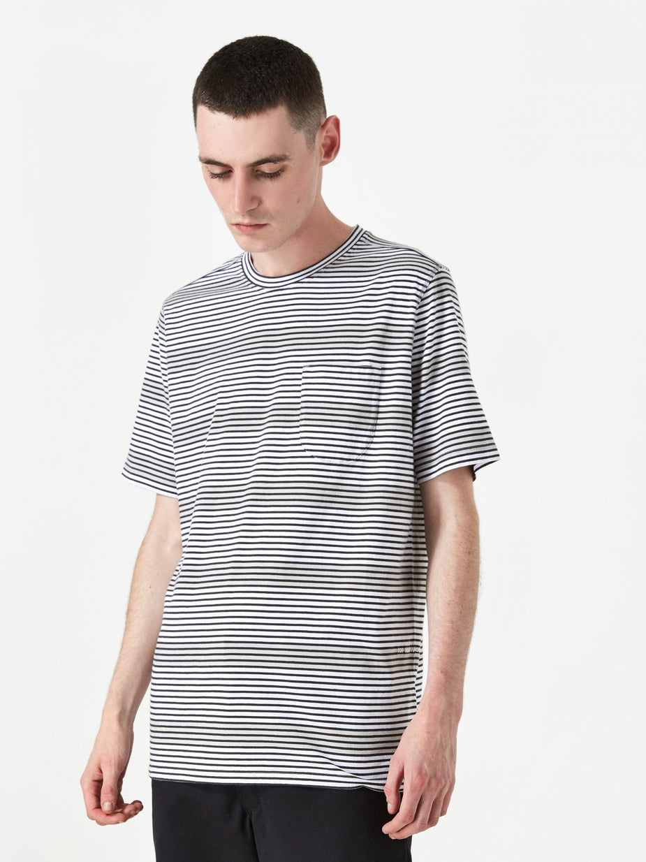 Pop Trading Company Pop Trading Company Hard Stripe T-Shirt - Anthracite/White - White