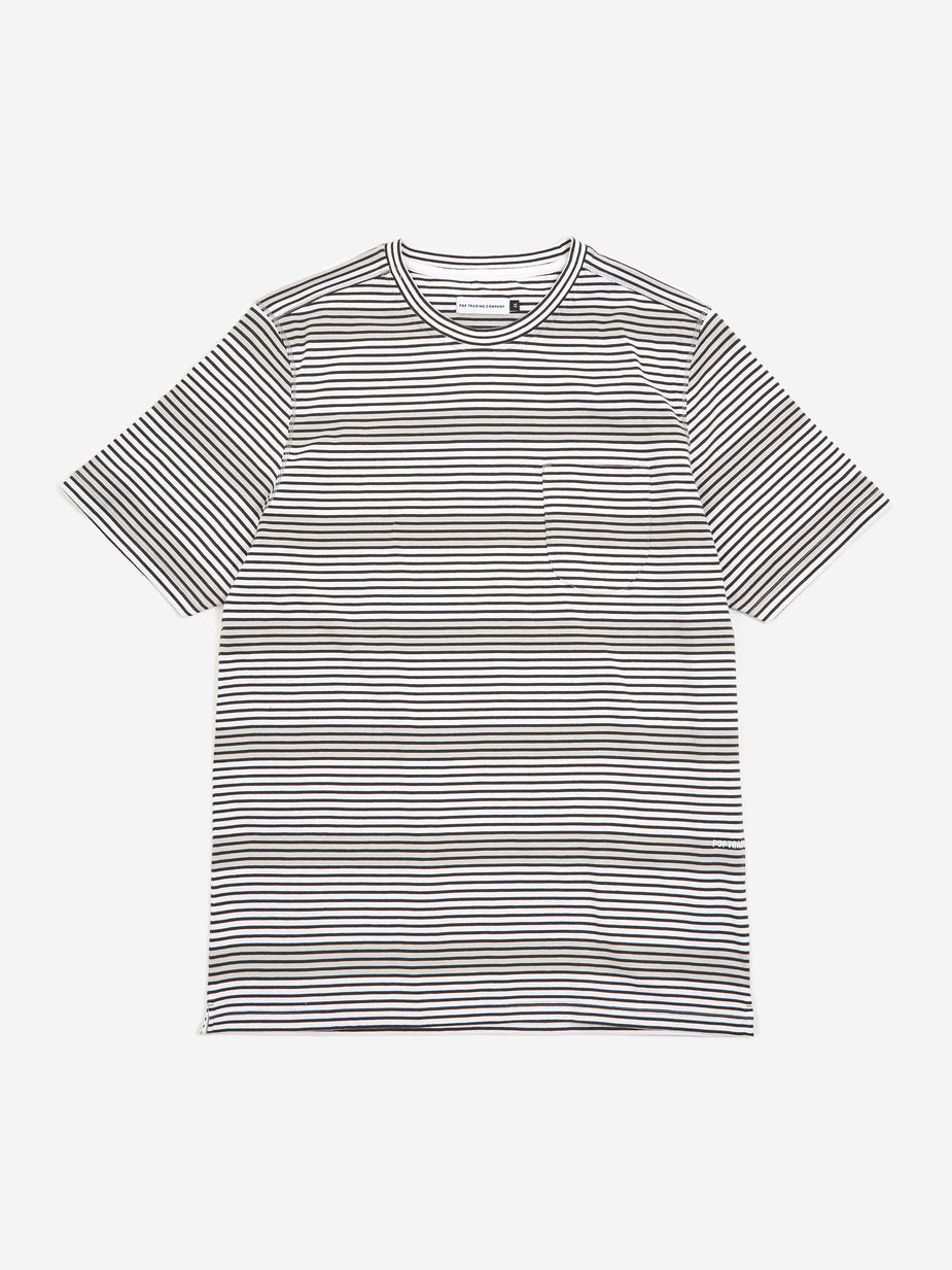Pop Trading Company Pop Trading Company Hard Stripe T-Shirt - Anthracite/White - White